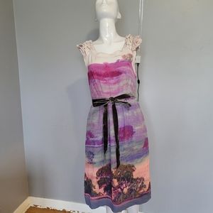 Anthropologie Moulinette Soeurs Silk Tree Print Dress, GUC, Size 2